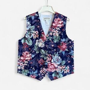 Orvis Floral Vest Waistcoat 90s Y2K Cottagecore Granny Romantic Medium M
